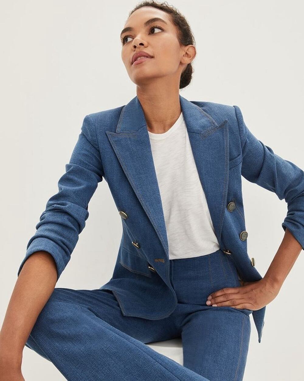 NWT Veronica Beard Naira Denim Dickey Jacket Denim Blazer Cosmo blue 8